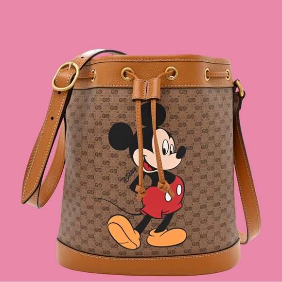 Gucci X DISNEY Mini Vintage GG Supreme Monogram Bucket Bag Beige Vintage Sun Oil - Picture 4 of 11